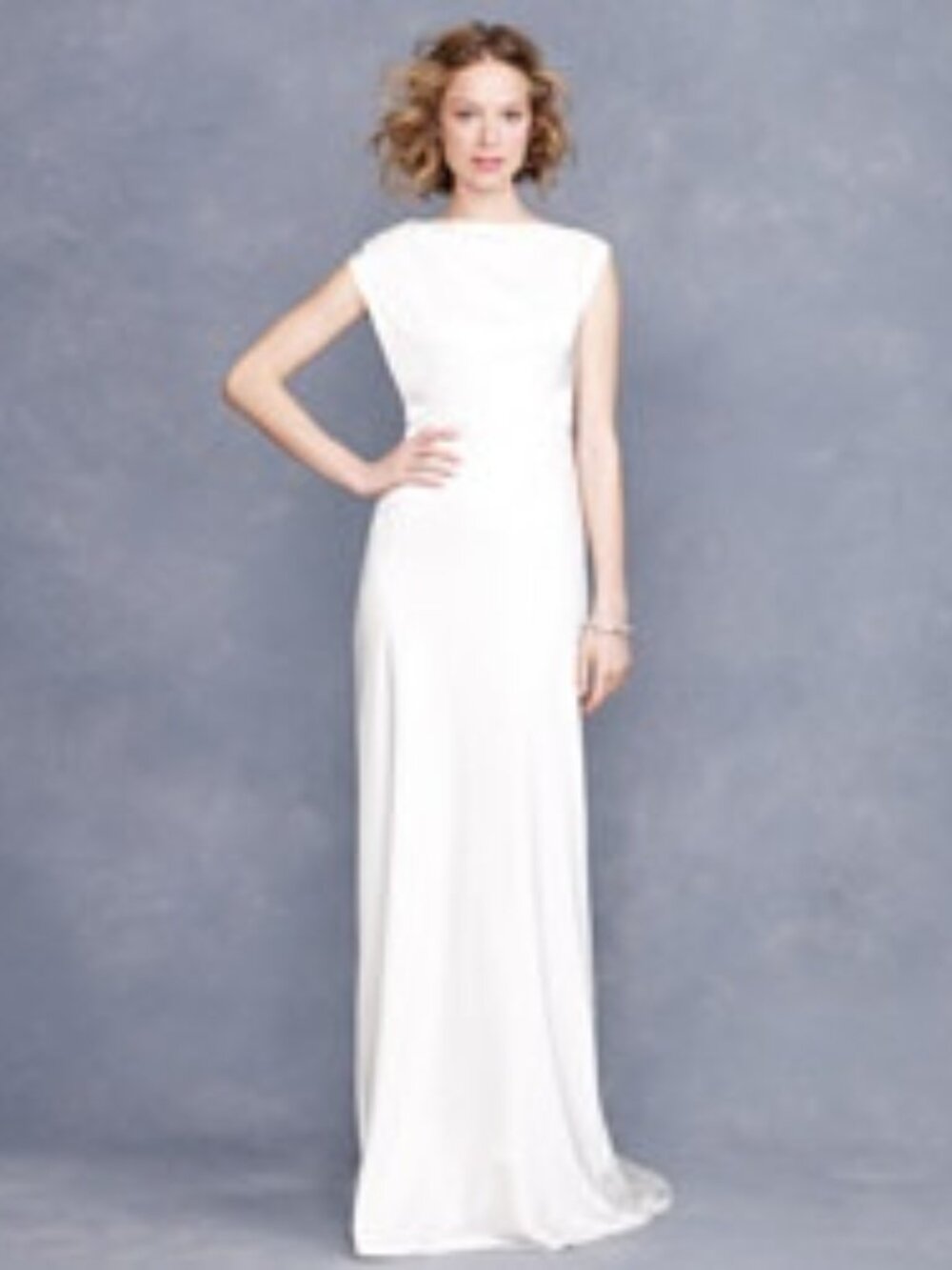 J.Crew Asymmetric Silk Crepe Wedding Gown (Style 77762) - Size 8
